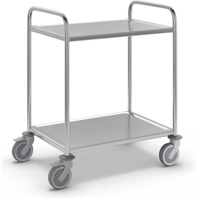 Carrello in acciaio inossidabile Kongamek - 2 ripiani 825x500mm con ruote e freno Carrello in acciaio inossidabile Kongamek - 2 ripiani 825x500mm con ruote e freno