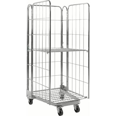 Kongamek - Rollcontainer galvaniseret 800x730x1910mm - gitterbund - 3 gittervægge - Rollcontainer Kongamek - Rollcontainer galvaniseret 800x730x1910mm - gitterbund - 3 gittervægge - Rollcontainer