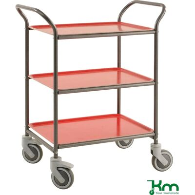 Kongamek - Bakkevogn 770x495x960mm - Antracitgrå - 3 røde bakker - Serveringsvogn Kongamek - Bakkevogn 770x495x960mm - Antracitgrå - 3 røde bakker - Serveringsvogn