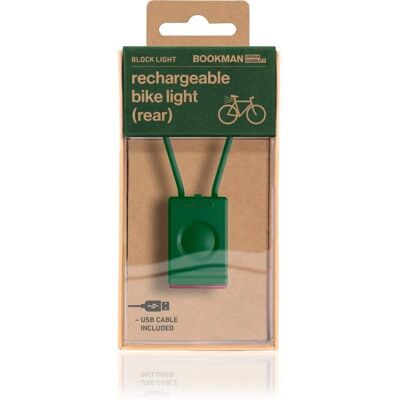 Feu arrière Bookman Block - LED compact pour vélo - Vert - Publicité Feu arrière Bookman Block - LED compact pour vélo - Vert - Publicité