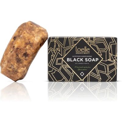 Jabón negro africano orgánico Loelle 150 g - Limpiador para piel y cabello Jabón negro africano orgánico Loelle 150 g - Limpiador para piel y cabello