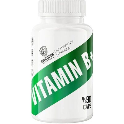 Swedish Supplements Vitamin B+ Vegansupport - Energie, 90 Kapslar Swedish Supplements Vitamin B+ Vegansupport - Energie, 90 Kapslar