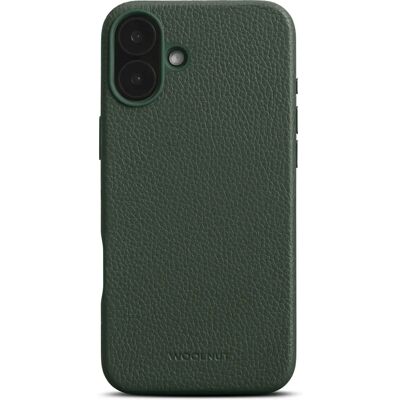 Coque en Cuir Véritable WOOLNUT pour iPhone 16 Plus - Vert - Publicité Coque en Cuir Véritable WOOLNUT pour iPhone 16 Plus - Vert - Publicité