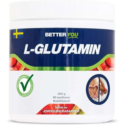 Better You Naturlig L-Glutamin Jordgubb/Rabarber - Kosttillskott Better You Naturlig L-Glutamin Jordgubb/Rabarber - Kosttillskott