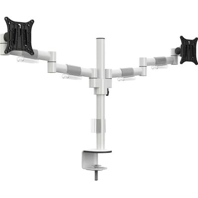 Multibrackets Weiß 15-30 Zoll Monitorhalterung - Ergonomischer Doppel Multibrackets Weiß 15-30 Zoll Monitorhalterung - Ergonomischer Doppel