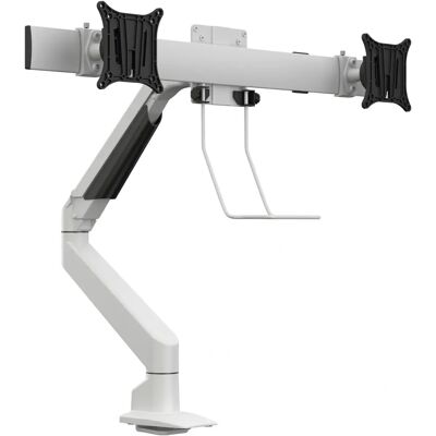 Multibrackets Fehér Gázzal Emelő Kétmonitoros Tartó Multibrackets Fehér Gázzal Emelő Kétmonitoros Tartó