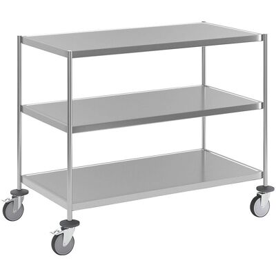 Kongamek Carrello in Acciaio Inossidabile - 3 Ripiani - Carrello per Cibo Kongamek Carrello in Acciaio Inossidabile - 3 Ripiani - Carrello per Cibo