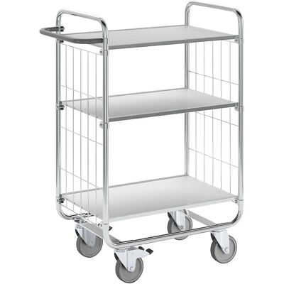 Carrello Multiuso Zincato Kongamek - 3 Ripiani, 4 Ruote, 250kg Max Carrello Multiuso Zincato Kongamek - 3 Ripiani, 4 Ruote, 250kg Max