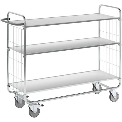 Carrello Multiuso Zincato Kongamek - 3 Ripiani, 4 Ruote, 250kg Carrello Multiuso Zincato Kongamek - 3 Ripiani, 4 Ruote, 250kg