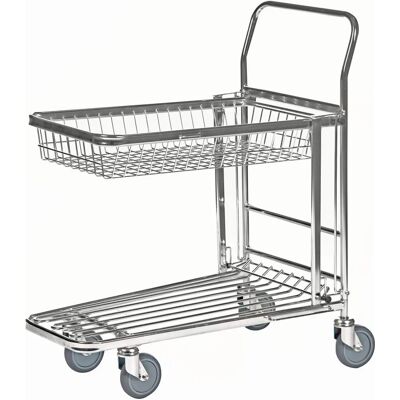 Kongamek - Carrello a 2 livelli con cestino - 300 kg Kongamek - Carrello a 2 livelli con cestino - 300 kg
