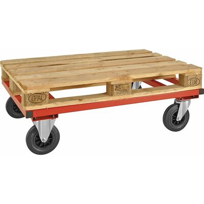Kongamek Palettenwagen in rot 305mm hoch mit Bremse - Palettenwagen Kongamek Palettenwagen in rot 305mm hoch mit Bremse - Palettenwagen