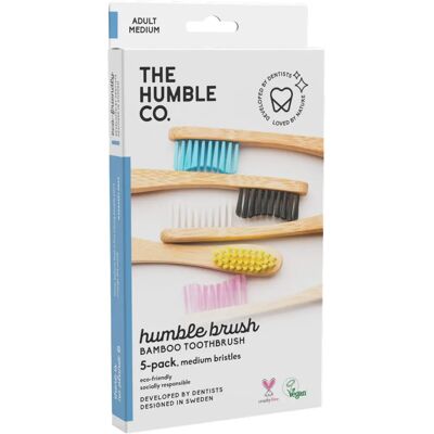 Humble Co. Bambu Tannbørstesett med Middels Hardhet - Tannbørste Humble Co. Bambu Tannbørstesett med Middels Hardhet - Tannbørste