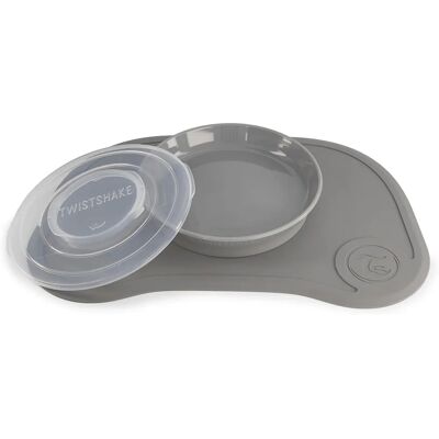 Twistshake Pastel Grey Klikmat en Bord - Baby Voedingsset Twistshake Pastel Grey Klikmat en Bord - Baby Voedingsset
