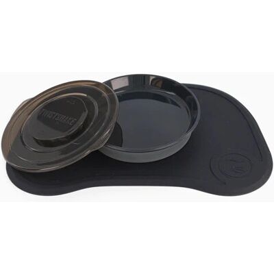 Set de alimentación para niños Twistshake Click Mat + Plato Negro Set de alimentación para niños Twistshake Click Mat + Plato Negro