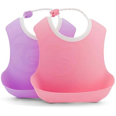 Baberos para bebé Twistshake - Pack de 2 con bolsillo ajustable - Baberos Baberos para bebé Twistshake - Pack de 2 con bolsillo ajustable - Baberos