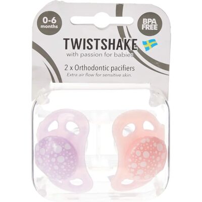 Twistshake Ortodontisk napp 0-6 mån Rosa och Lila - 2 stycken Twistshake Ortodontisk napp 0-6 mån Rosa och Lila - 2 stycken