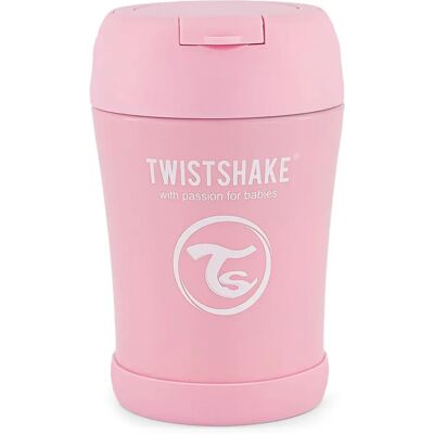 Twistshake Różowy stalowy pojemnik na jedzenie - 350 ml dla niemowląt Twistshake Różowy stalowy pojemnik na jedzenie - 350 ml dla niemowląt