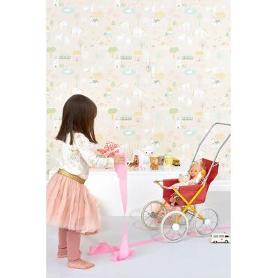 Muemue Pastel Pink Farm Tapet - Tapet Muemue Pastel Pink Farm Tapet - Tapet