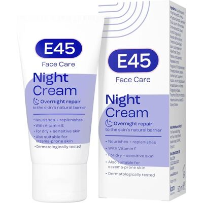 E45 Face Night Cream - Nourishing Night Moisturiser to Restore Skin Barrier - Sensitive Skin & Eczema Free E45 Face Night Cream - Nourishing Night Moisturiser to Restore Skin Barrier - Sensitive Skin & Eczema Free