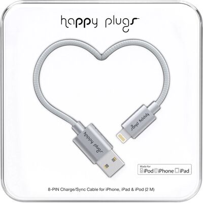 Happy Plugs 9931 Câble Lightning - 2m Gris Happy Plugs 9931 Câble Lightning - 2m Gris
