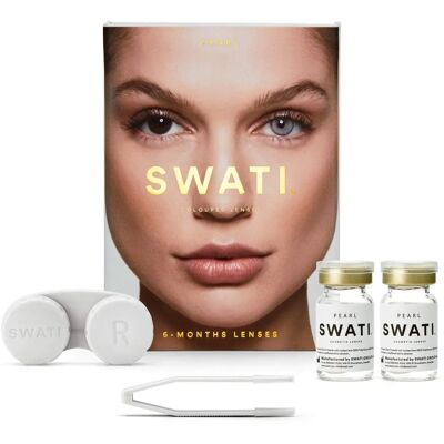 Lentes de Contacto Grises de Perla Swati - 6 Meses - Mujeres Lentes de Contacto Grises de Perla Swati - 6 Meses - Mujeres