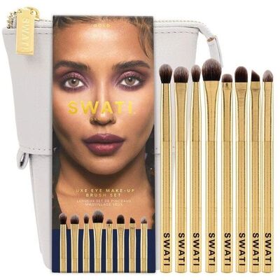 Swati Luxe Ögonsminkepenslar Set Guld 8 st - Sminkpenselsats Swati Luxe Ögonsminkepenslar Set Guld 8 st - Sminkpenselsats