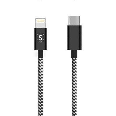 SiGN Skin USB-C zu Lightning Kabel 2.1A, 2m - Schwarz/Weiß - USB-C zu Lightning Kabel SiGN Skin USB-C zu Lightning Kabel 2.1A, 2m - Schwarz/Weiß - USB-C zu Lightning Kabel