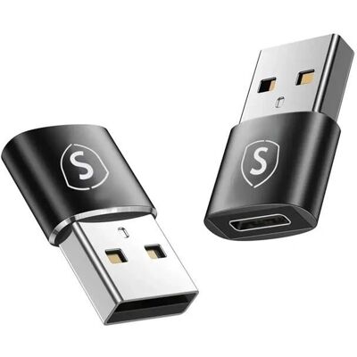 SiGN USB-A zu USB-C Adapter - 2er Pack - Schwarz SiGN USB-A zu USB-C Adapter - 2er Pack - Schwarz