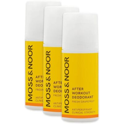 MOSS & NOOR Etter Trenings Deodorant Fersk Grapefrukt - 3 stk MOSS & NOOR Etter Trenings Deodorant Fersk Grapefrukt - 3 stk