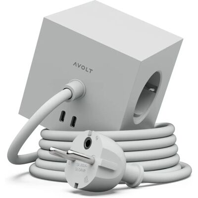 Avolt Square 1 Strømkabel med USB-C - Grå Avolt Square 1 Strømkabel med USB-C - Grå