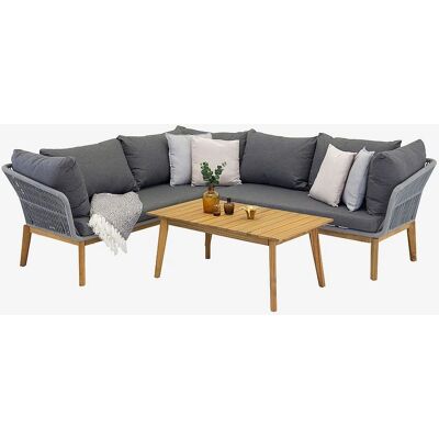 Venture Home Chania Grå Utehjørnesofa-Sett - Sofa, Bord & Puter Venture Home Chania Grå Utehjørnesofa-Sett - Sofa, Bord & Puter
