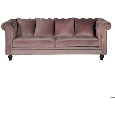 Unoliving Canapé Velours 3 Places - Mobilier Rose Chesterfield - Publicité Unoliving Canapé Velours 3 Places - Mobilier Rose Chesterfield - Publicité