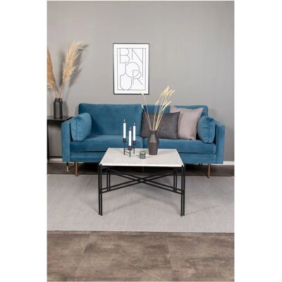 Venture Home Boel Sofa - Nordisk Design, Blåt Velour - 3-personers Venture Home Boel Sofa - Nordisk Design, Blåt Velour - 3-personers