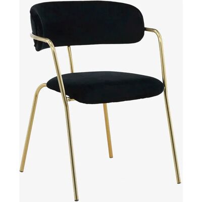 Venture Home - Sæt med 2 Velour spisestole Arrow - Sort Venture Home - Sæt med 2 Velour spisestole Arrow - Sort