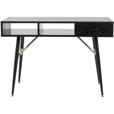 Venture Home GoldDesk Schwarzer Schreibtisch mit offener Ablage 110x60cm Venture Home GoldDesk Schwarzer Schreibtisch mit offener Ablage 110x60cm