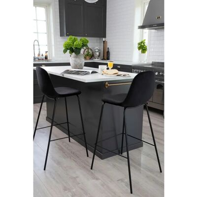 Venture Home - Penally 2er Set Schwarzer Samt Barhocker - Barhocker Venture Home - Penally 2er Set Schwarzer Samt Barhocker - Barhocker