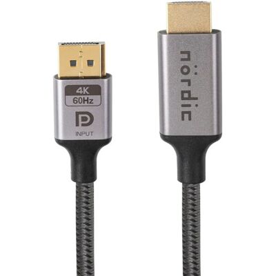Nördic - DPHM-405 - 50 cm - DP to HDMI - HDMI Cable Nördic - DPHM-405 - 50 cm - DP to HDMI - HDMI Cable
