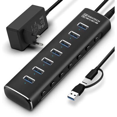 NÖRDIC - GEN 3.2 USB-C/USB-A 7-port hub - 10 Gbps - USB-hub NÖRDIC - GEN 3.2 USB-C/USB-A 7-port hub - 10 Gbps - USB-hub