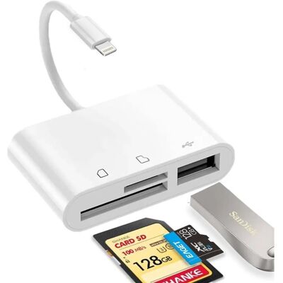 NÖRDIC Lightning kortlukija UHS-I SD MicroSD USB-A 3.0 NÖRDIC Lightning kortlukija UHS-I SD MicroSD USB-A 3.0