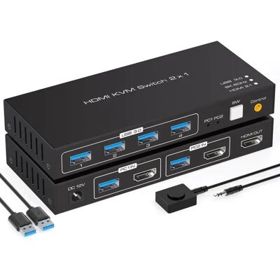 Nördic Nördic KVM Switch - HDMI 2, 8K60Hz, 4K120Hz, USB 3.1, HDR10 Nördic Nördic KVM Switch - HDMI 2, 8K60Hz, 4K120Hz, USB 3.1, HDR10