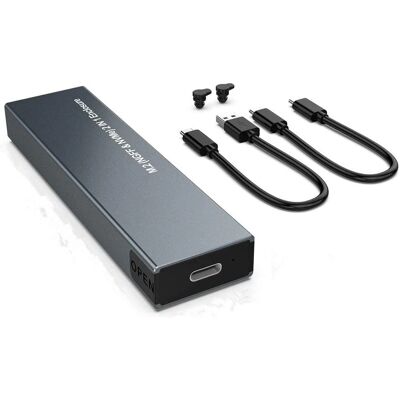 NÖRDIC NÖRDIC Ulkoinen M.2 SSD-kotelo - Tukee NVMe, SATA, USB-C NÖRDIC NÖRDIC Ulkoinen M.2 SSD-kotelo - Tukee NVMe, SATA, USB-C
