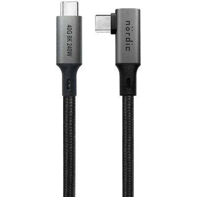 NÖRDIC - USB4-454 - Nylonpunottu - USB-C - Kaapeli NÖRDIC - USB4-454 - Nylonpunottu - USB-C - Kaapeli