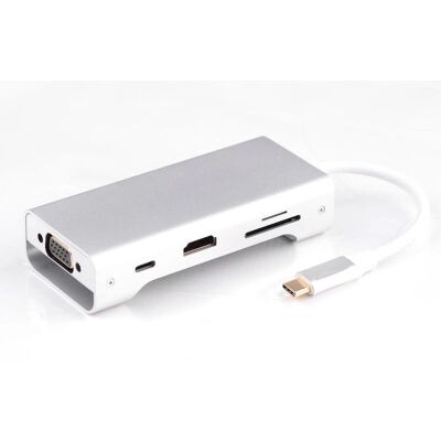 NÖRDIC - 1-8 USB-C Aluminium Docking Station NÖRDIC - 1-8 USB-C Aluminium Docking Station