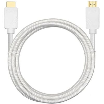 NÖRDIC - HDMI-N1021A - Valkoinen - Nyloninnyrttisukka - HDMI-kaapeli NÖRDIC - HDMI-N1021A - Valkoinen - Nyloninnyrttisukka - HDMI-kaapeli