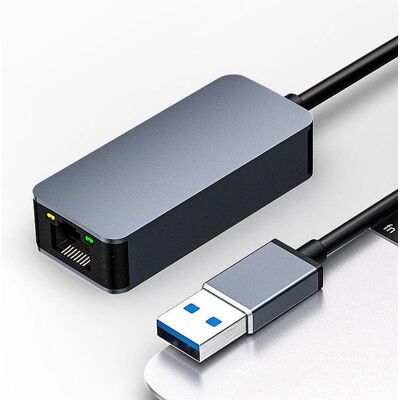 NÖRDIC - USB-A LAN Adapter - 2.5 Gbps - 15 cm:n alumiinikaapeli NÖRDIC - USB-A LAN Adapter - 2.5 Gbps - 15 cm:n alumiinikaapeli