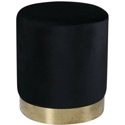 Venture Home Benji Hocker - Samt Schwarz & Gold - 35x42.5 cm Venture Home Benji Hocker - Samt Schwarz & Gold - 35x42.5 cm
