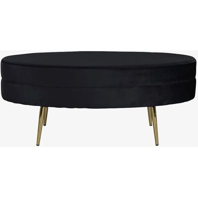 Venture Home Otto Sort Fløjl Ottoman - Ottomans Venture Home Otto Sort Fløjl Ottoman - Ottomans
