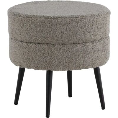 Vida XL Europe B.V. Venture Home Tabouret Pot - 40x40x40 cm Teddy Noir et Gris Vida XL Europe B.V. Venture Home Tabouret Pot - 40x40x40 cm Teddy Noir et Gris