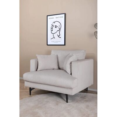 Venture Home - Fauteuil en Velours Beige - Style Minimaliste - Publicité Venture Home - Fauteuil en Velours Beige - Style Minimaliste - Publicité