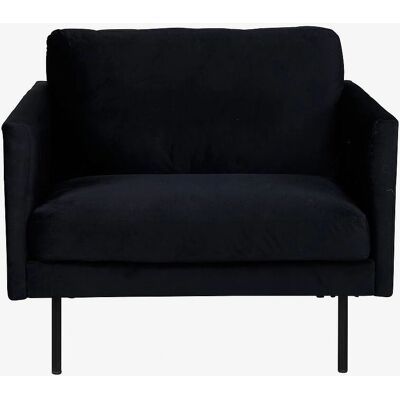 Venture Home Zoom Lounge Stol - Sort Velour - Moderne Skandinavisk Stil Venture Home Zoom Lounge Stol - Sort Velour - Moderne Skandinavisk Stil